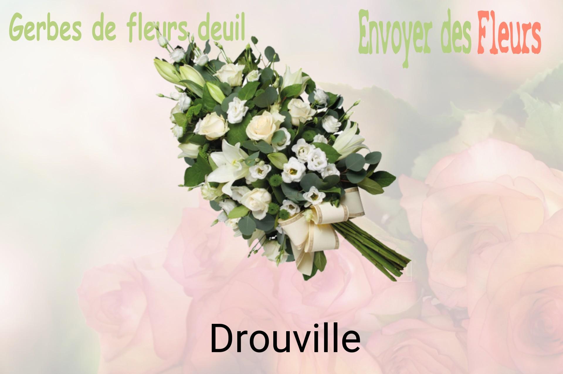 Gerbe de fleurs de deuil livrée à Drouville
